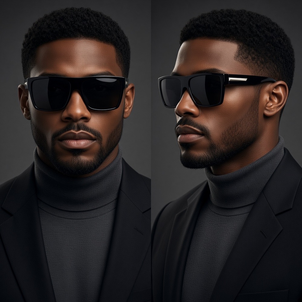Large Square Black Sunglasses Men Women Fashion Trendy Designer Sun Glasses Hot